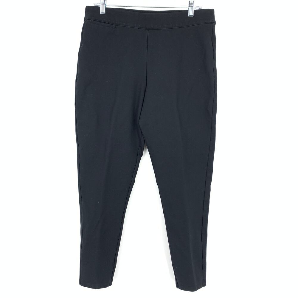 Soft Surroundings Women’s Black Pull On Pants Size L Stretch Lounge Travel